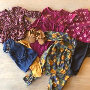 Super cute Baby girl 9 12 month lot fall spring long-sleeve outfits & moccasins